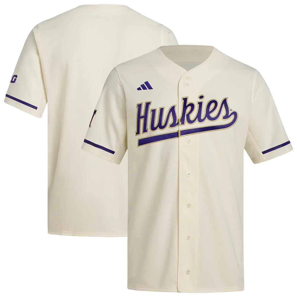 Men's adidas Cream Washington Huskies Replica Baseball Jersey