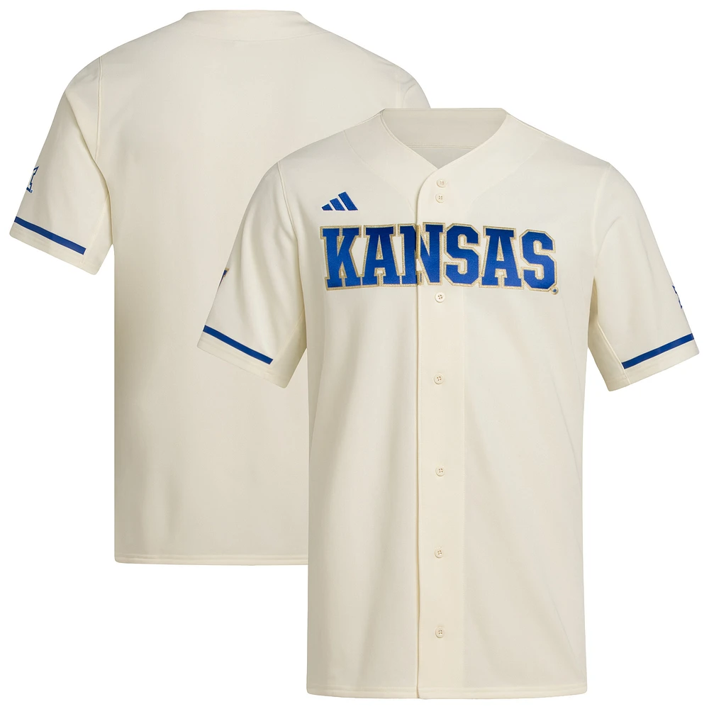 Men's adidas Cream Kansas Jayhawks Replica Baseball Jersey