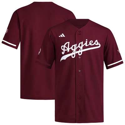 Men's adidas Maroon Texas A&M Aggies Reversible Retro Full-Button Baseball Jersey