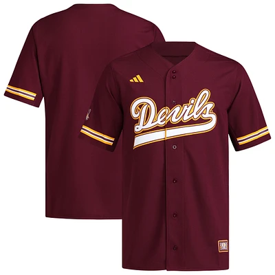 Men's adidas Maroon Arizona State Sun Devils Reversible Retro Full-Button Baseball Jersey