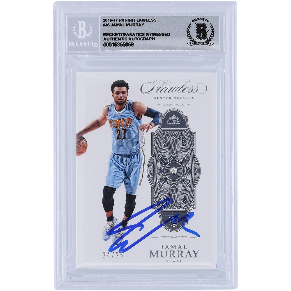 Jamal Murray Denver Nuggets Autographed 2016-17 Panini Flawless Diamond #46 #24/25 Beckett Fanatics Witnessed Authenticated 10 Rookie Card