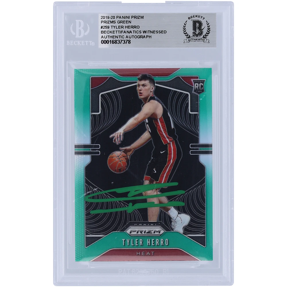 Tyler Herro Miami Heat Autographed 2019-20 Panini Prizm Prizm Ink #259 Beckett Fanatics Witnessed Authenticated Rookie Card