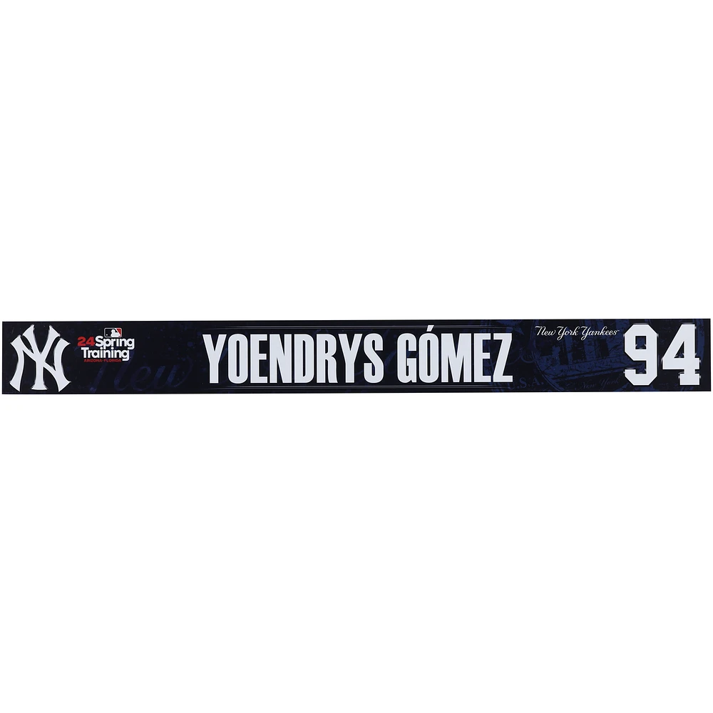 Yoendrys Gomez New York Yankees Player-Issued #94 Navy Nameplate from MLB Spring Training