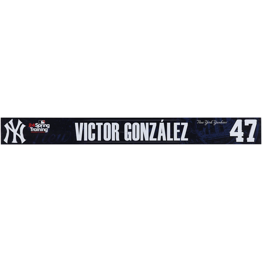 Victor Gonzalez New York Yankees Player-Issued #47 Navy Nameplate from 2024 MLB Spring Training