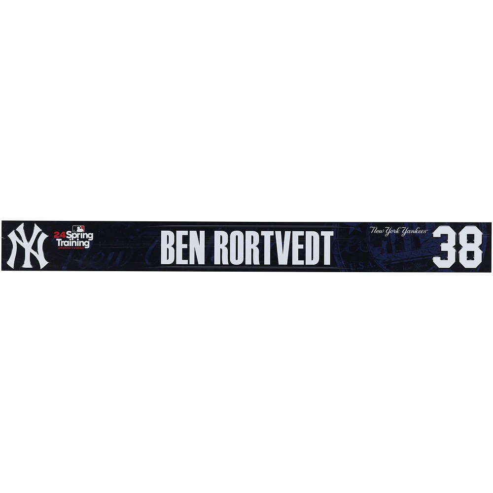Ben Rortvedt New York Yankees Player-Issued #38 Navy Nameplate from 2024 MLB Spring Training
