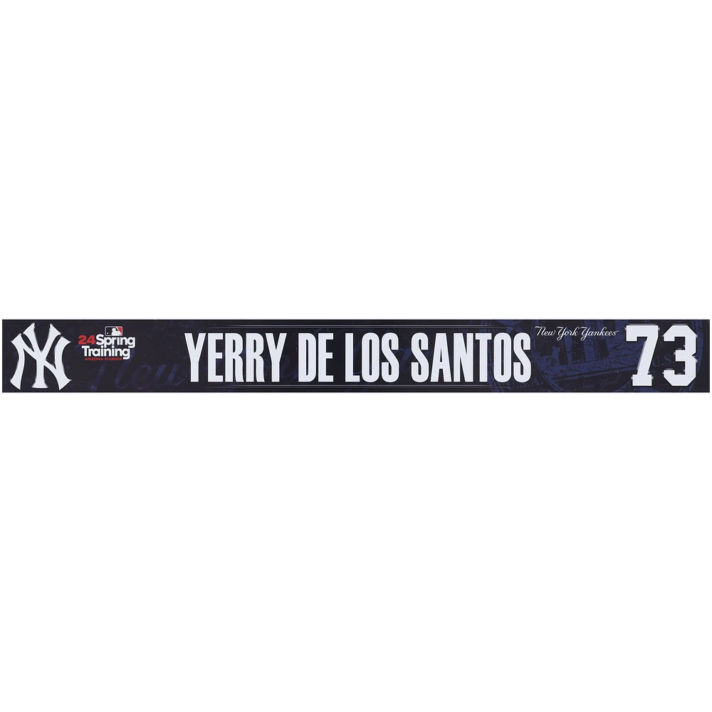 Yerry De Los Santos New York Yankees Player-Issued #73 Navy Nameplate from MLB Spring Training
