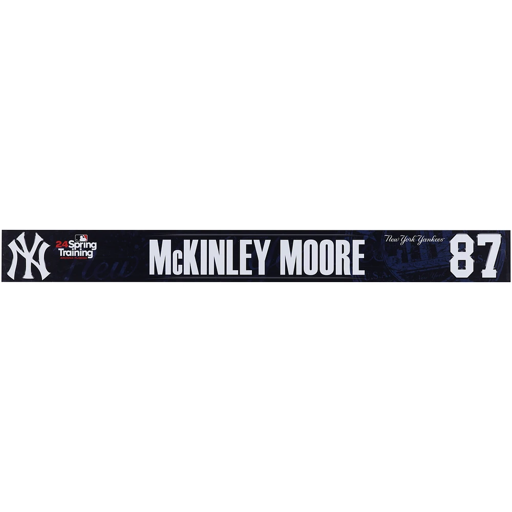 McKinley Moore New York Yankees Player-Issued #87 Navy Nameplate from 2024 MLB Spring Training