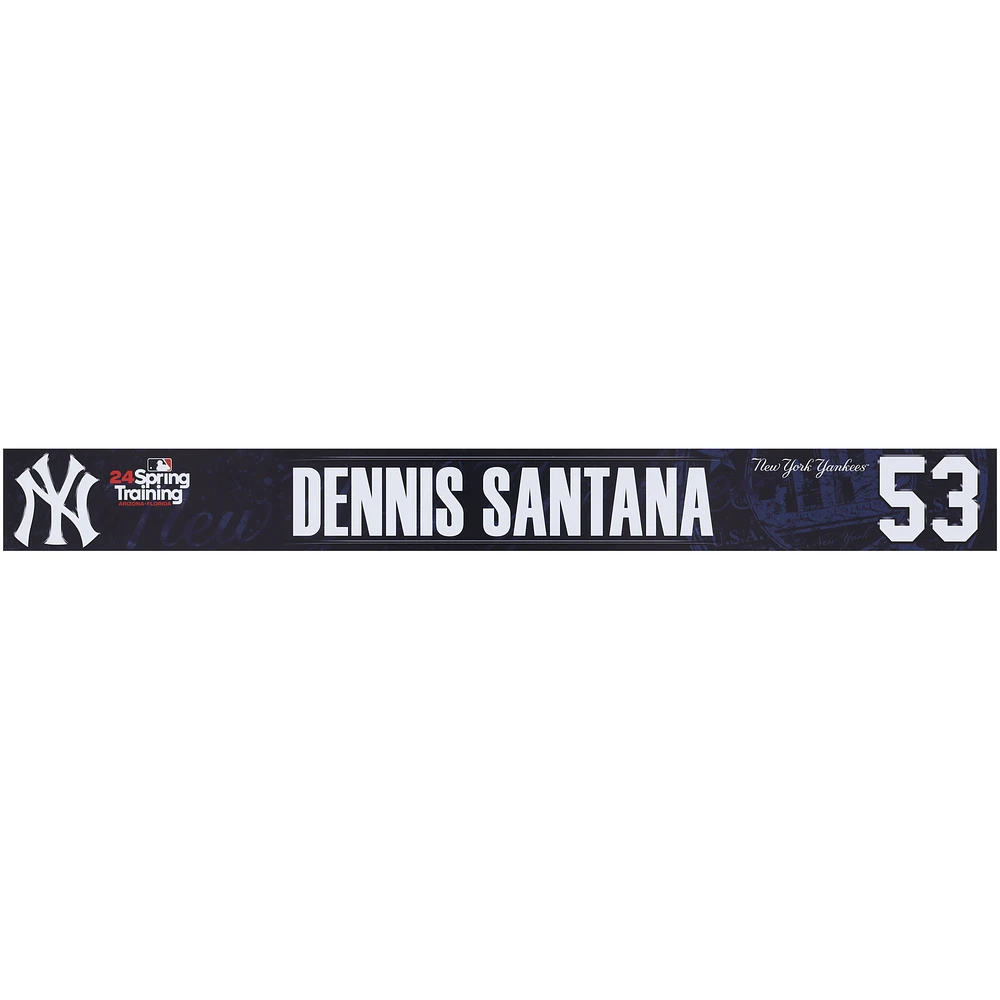 Dennis Santana New York Yankees Player-Issued #53 Navy Nameplate from 2024 MLB Spring Training