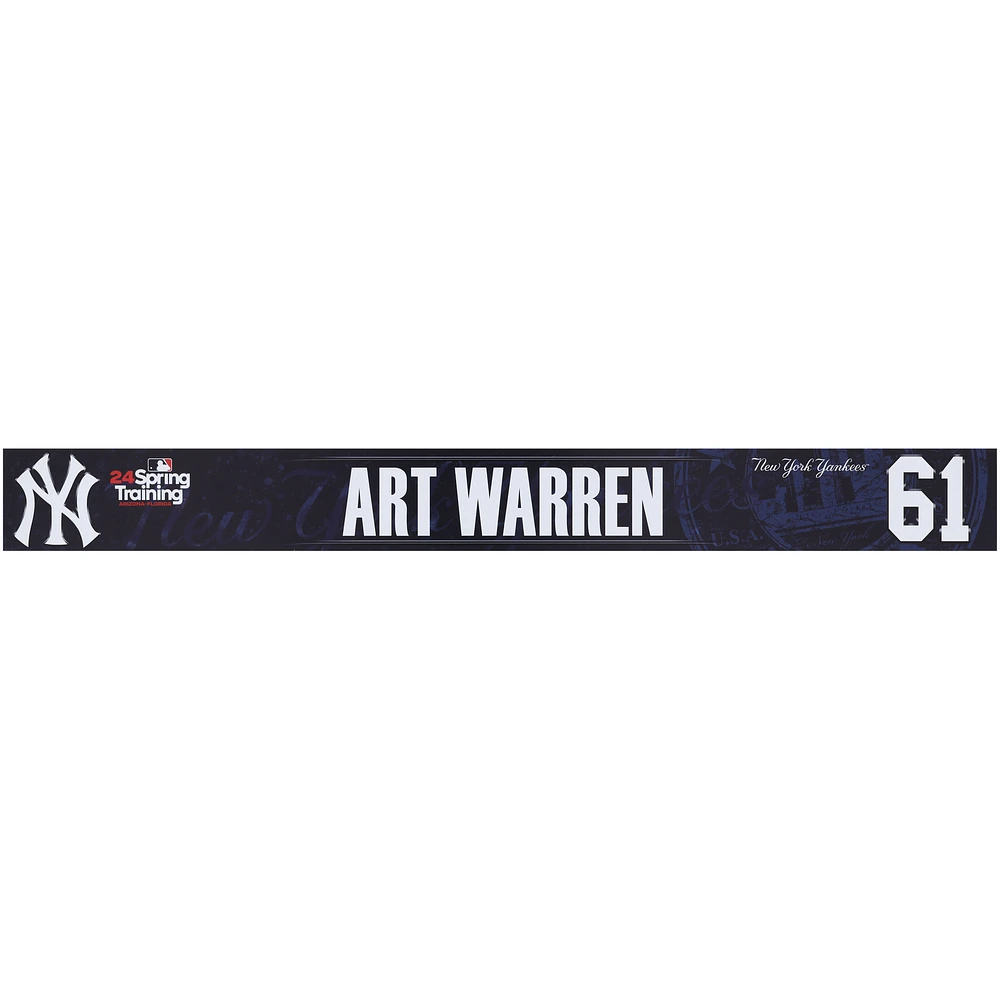 Art Warren New York Yankees Player-Issued #61 Navy Nameplate from 2024 MLB Spring Training