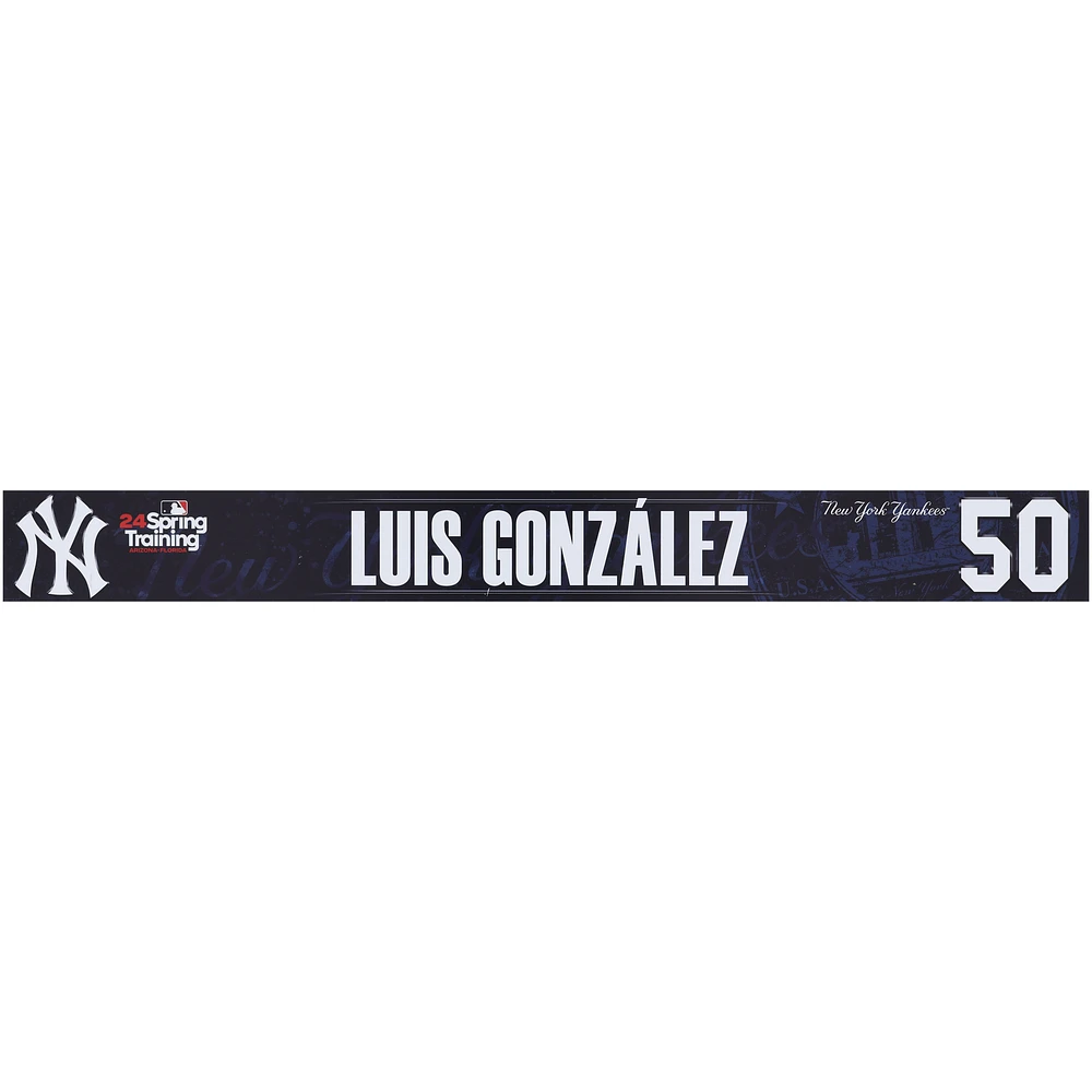 Luis Gonzalez New York Yankees Player-Issued #50 Navy Nameplate from 2024 MLB Spring Training