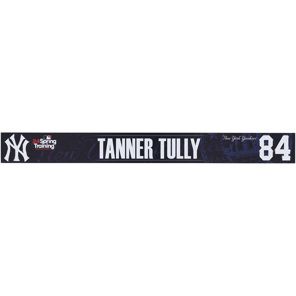 Tanner Tully New York Yankees Player-Issued #84 Navy Nameplate from 2024 MLB Spring Training
