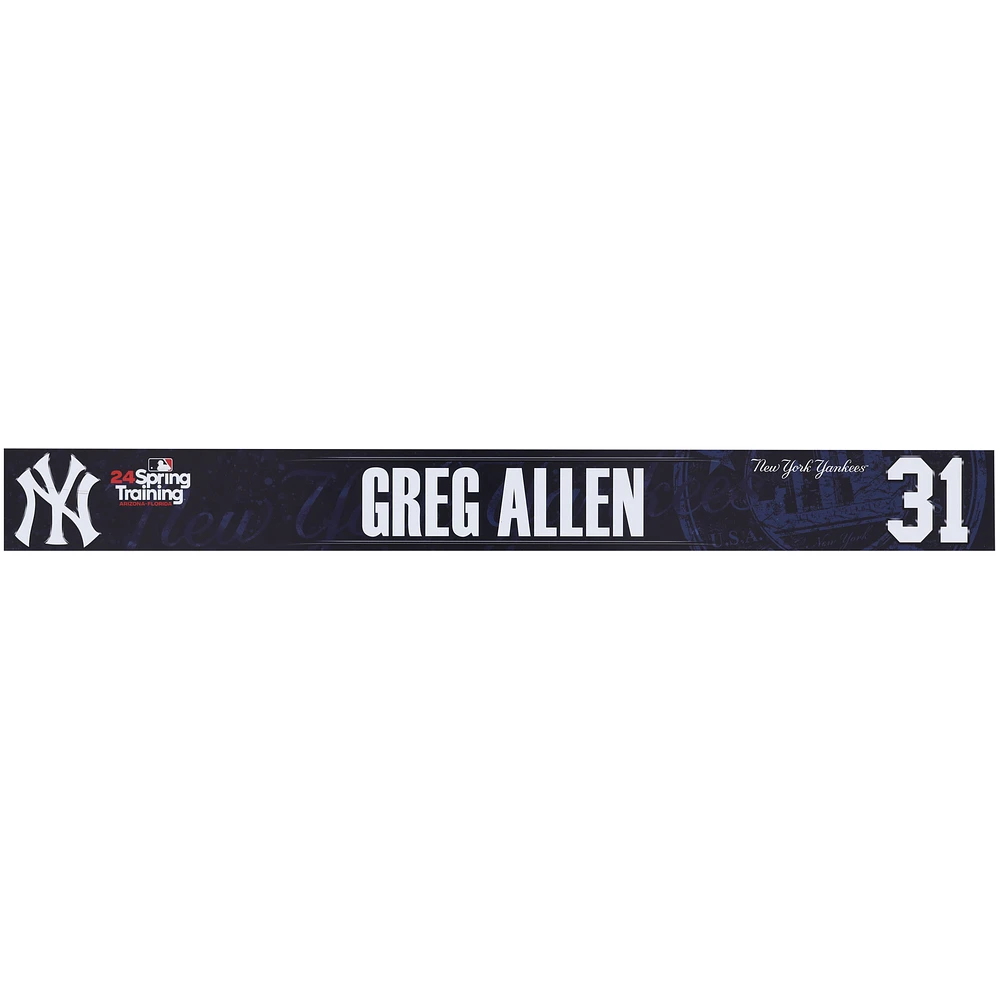Greg Allen New York Yankees Player-Issued #31 Navy Nameplate from 2024 MLB Spring Training