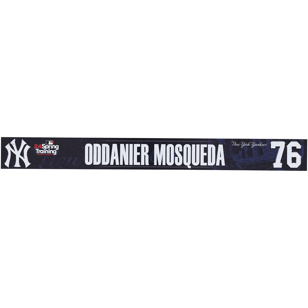 Oddanier Mosqueda New York Yankees Player-Issued #76 Navy Nameplate from 2024 MLB Spring Training