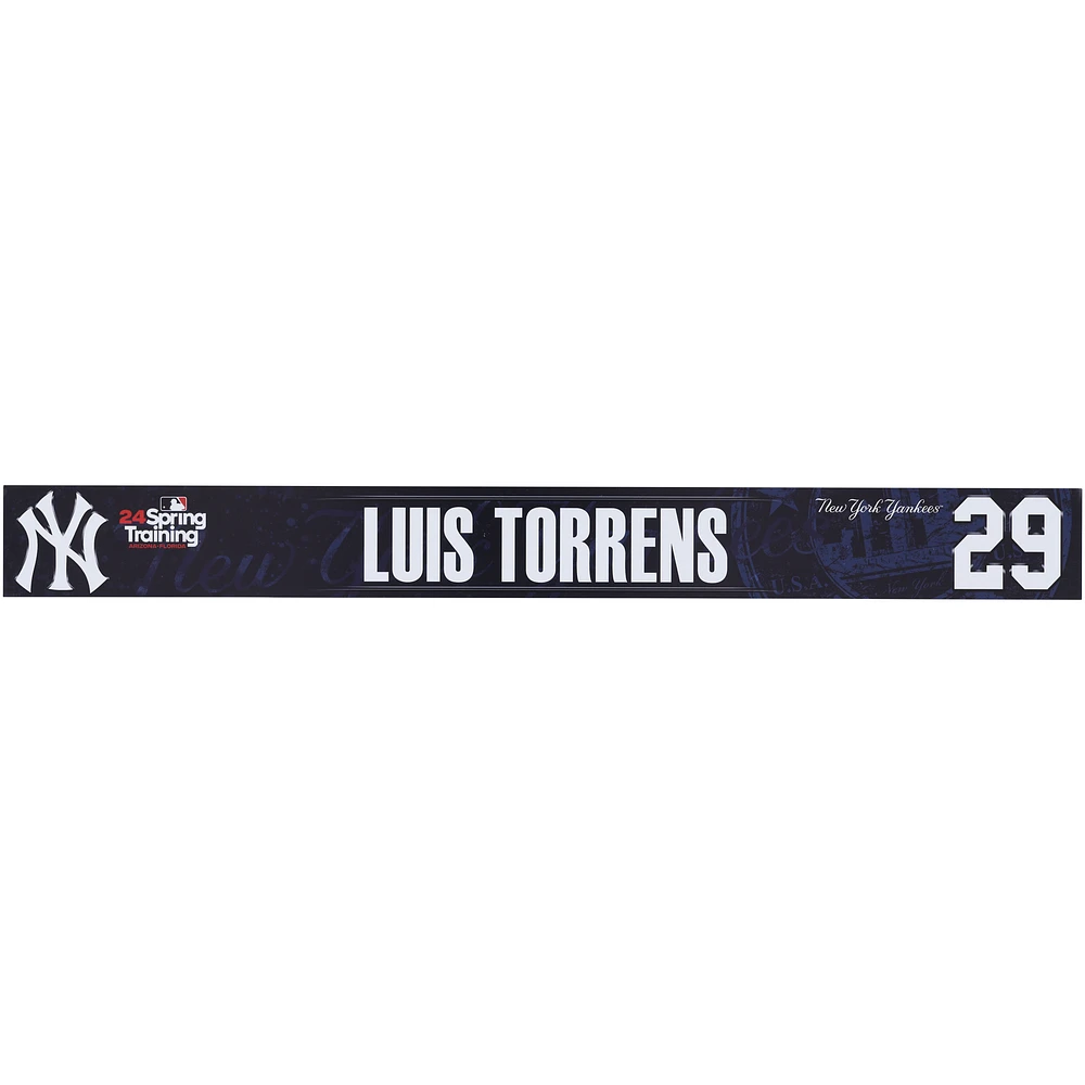 Luis Torrens New York Yankees Player-Issued #29 Navy Nameplate from 2024 MLB Spring Training