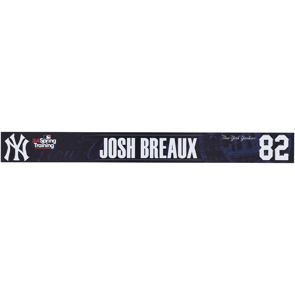 Josh Breaux New York Yankees Player-Issued #82 Navy Nameplate from 2024 MLB Spring Training