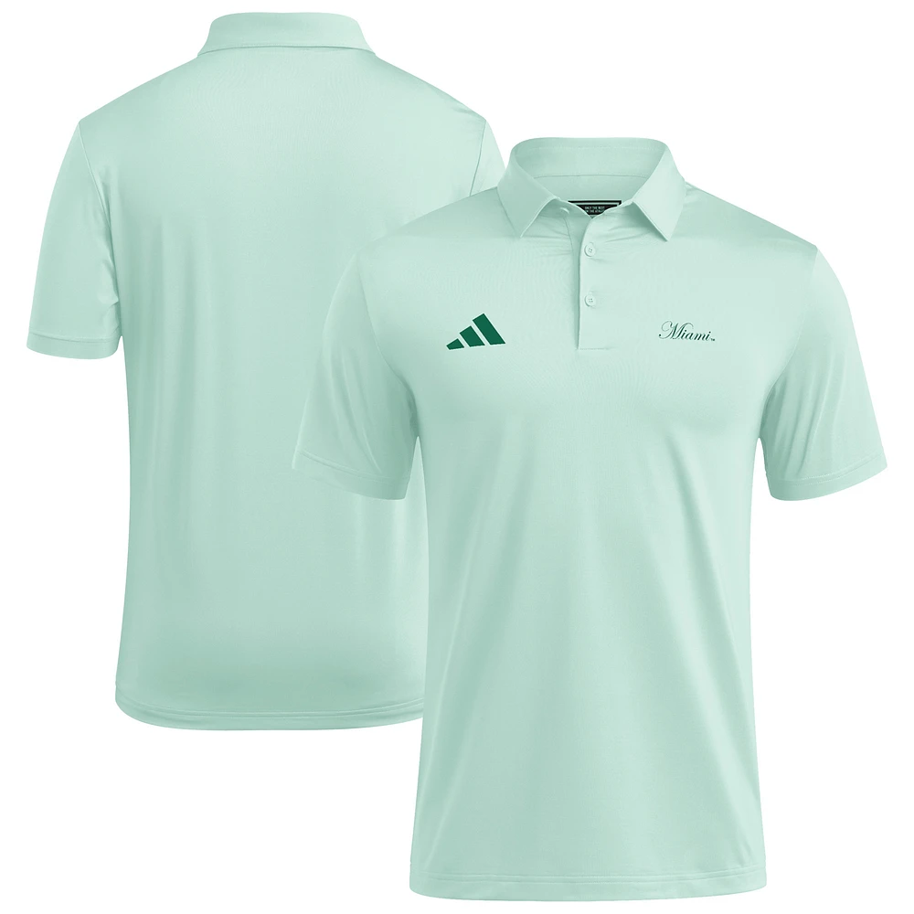 Men's adidas Green Miami Hurricanes Ultimate 365 Polo