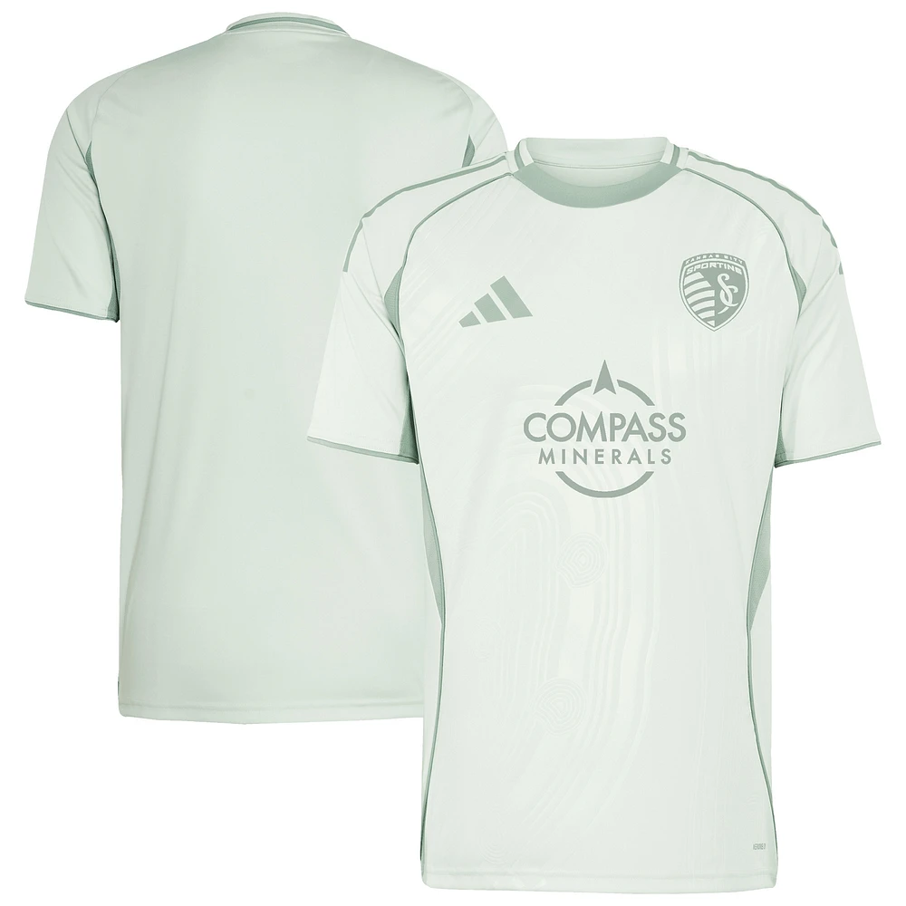Men's adidas Light Green Sporting Kansas City 2025 One Planet Pre-Match Top