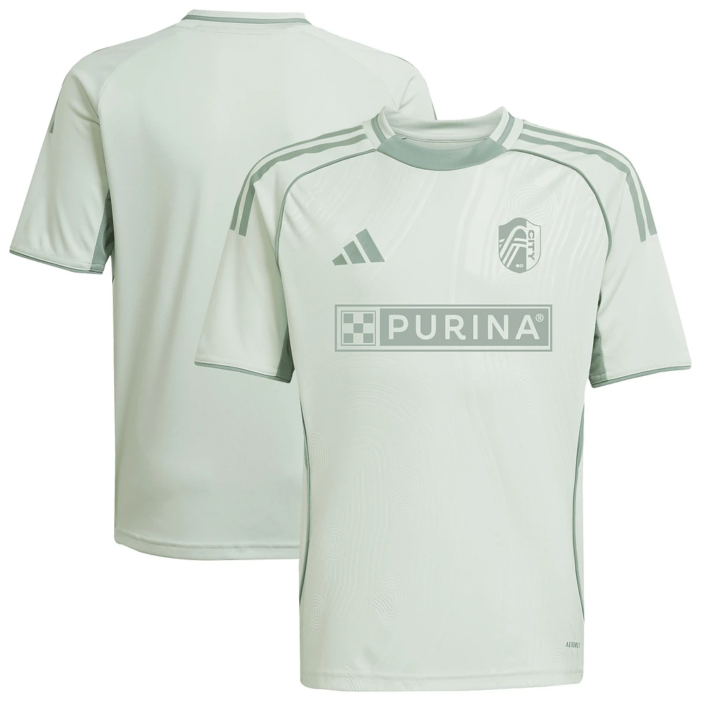 Youth adidas Light Green St. Louis City SC 2025 One Planet Pre-Match Top