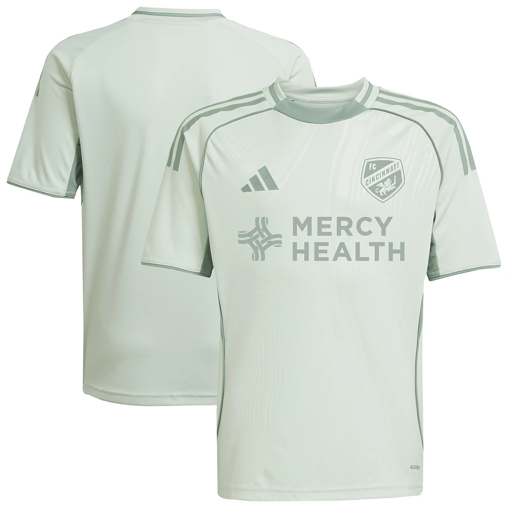 Youth adidas Light Green FC Cincinnati 2025 One Planet Pre-Match Top