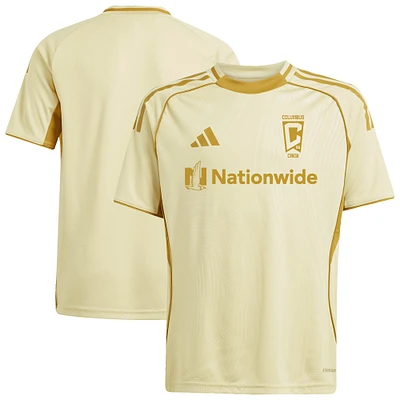 Youth adidas Tan Columbus Crew 2025 One Planet Pre-Match Top