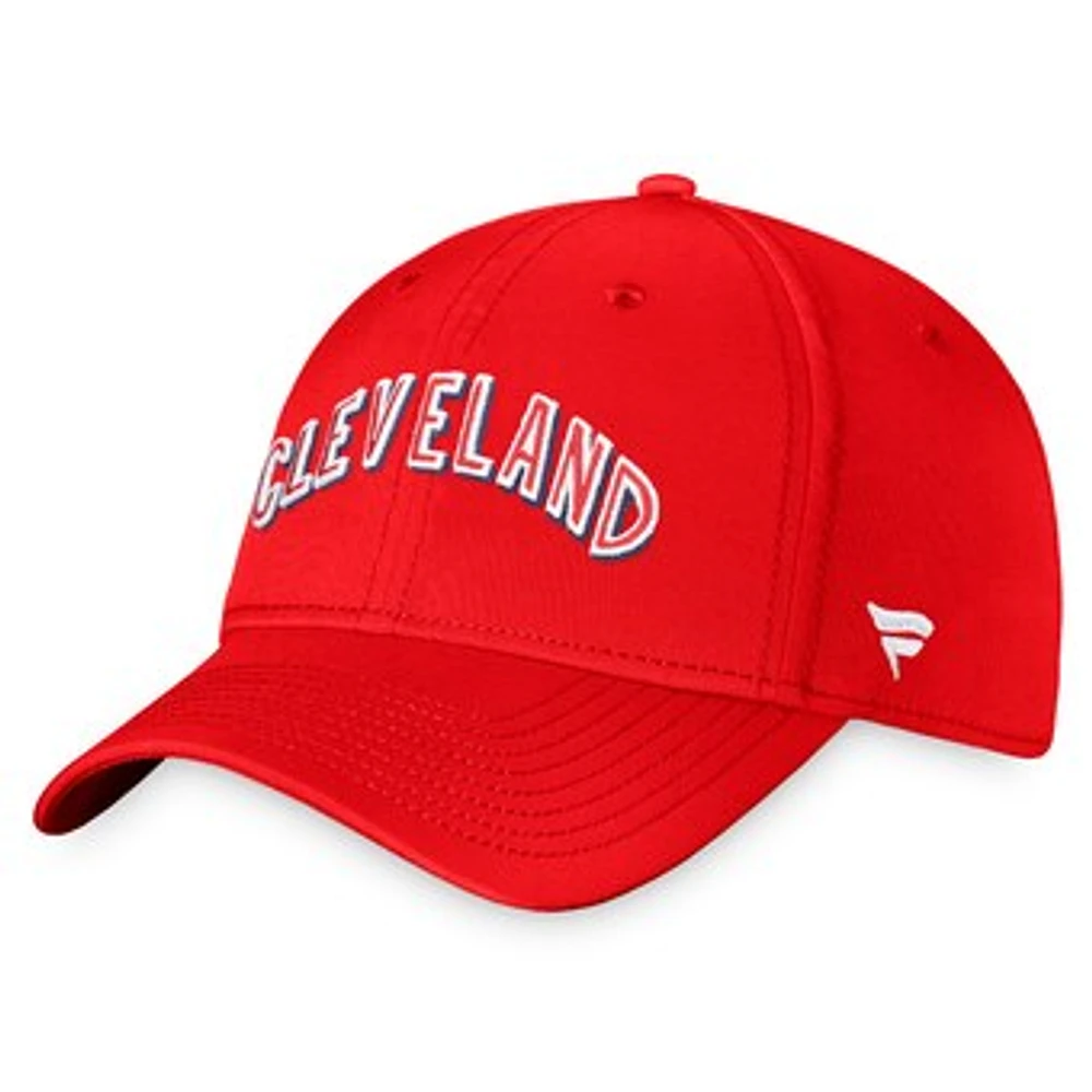 Men's Fanatics Red Cleveland Indians Cooperstown Collection Core Flex Hat