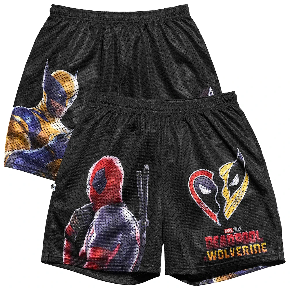 Men's Chalk Line Black Deadpool & Wolverine Best Friends Retro Shorts