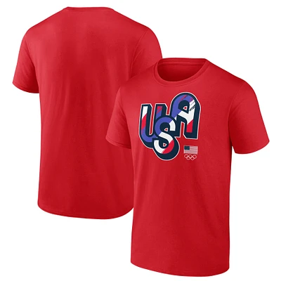 Men's Fanatics Red Team USA Painting Paris T-Shirt