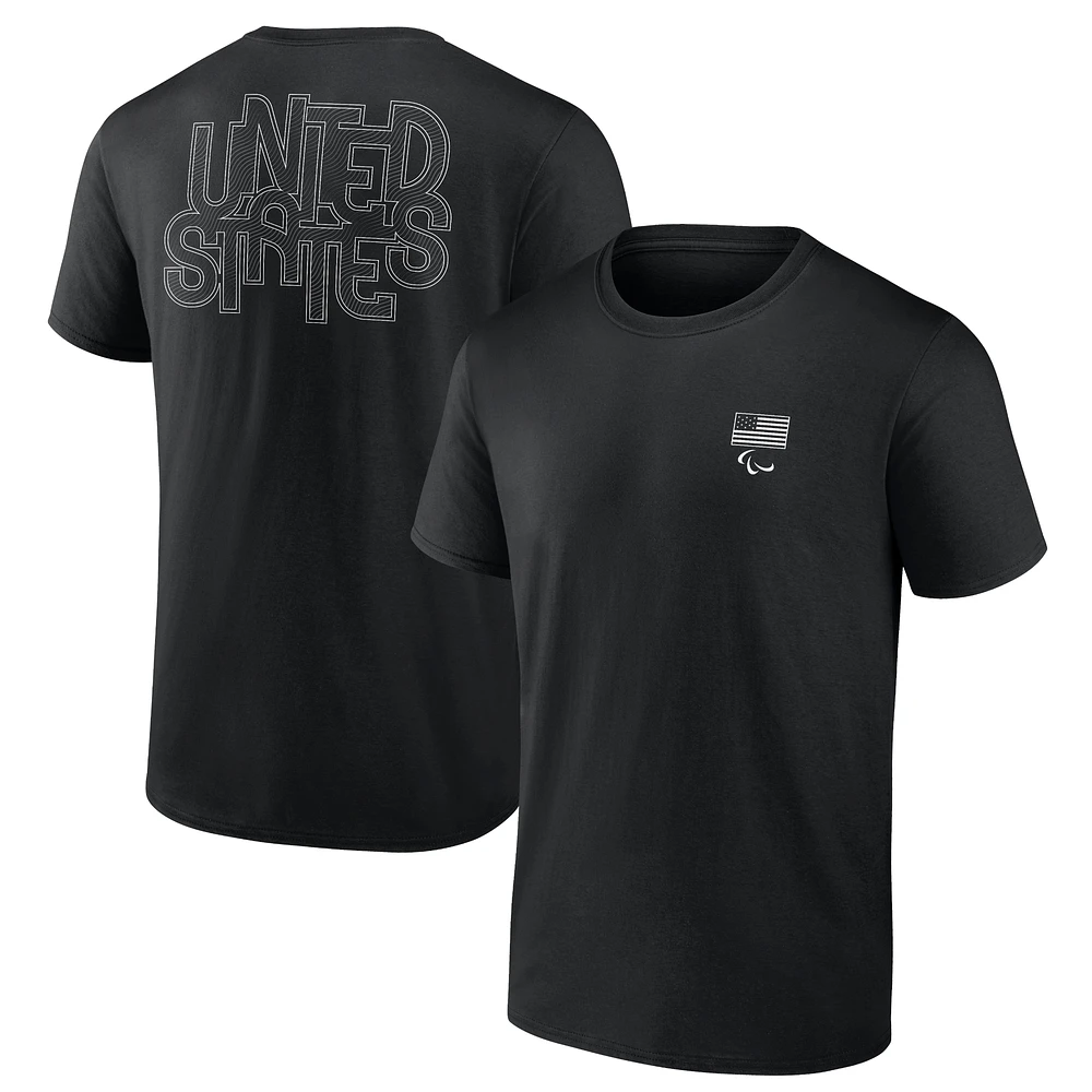 Men's Fanatics Black U.S. Paralympics Waves Paris T-Shirt