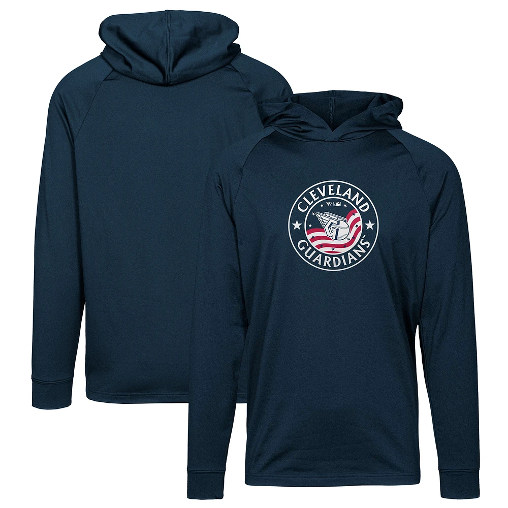 Men's Levelwear Navy Cleveland Guardians Dimension Platoon Pullover Hoodie
