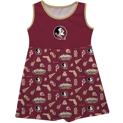 Girls Infant Vive La Fete Garnet Florida State Seminoles Impressions Artwork Tank Top Dress
