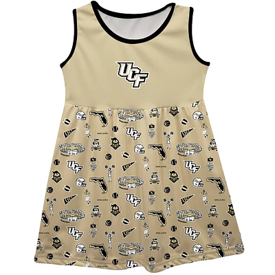 Girls Infant Vive La Fete Gold UCF Knights Impressions Artwork Tank Top Dress