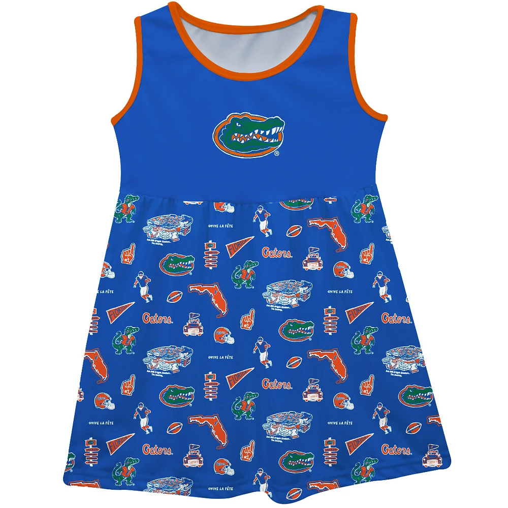 Girls Infant Vive La Fete Royal Florida Gators Impressions Artwork Tank Top Dress