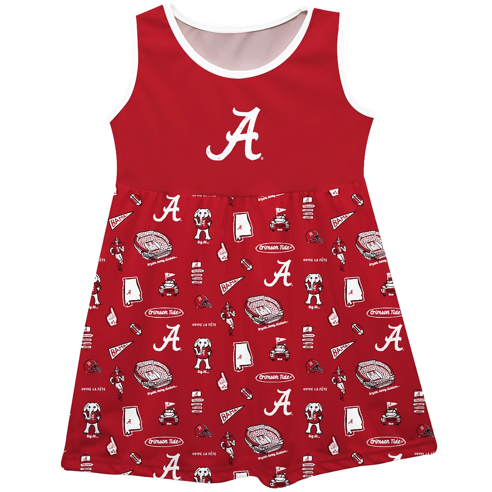 Girls Youth Vive La Fete Crimson Alabama Crimson Tide Impressions Artwork Tank Top Dress