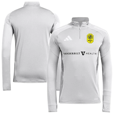 Men's adidas Silver Nashville SC 2025 AEROREADY Quarter-Zip Long Sleeve Training Top