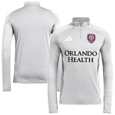 Men's adidas Silver Orlando City SC 2025 AEROREADY Quarter-Zip Long Sleeve Training Top