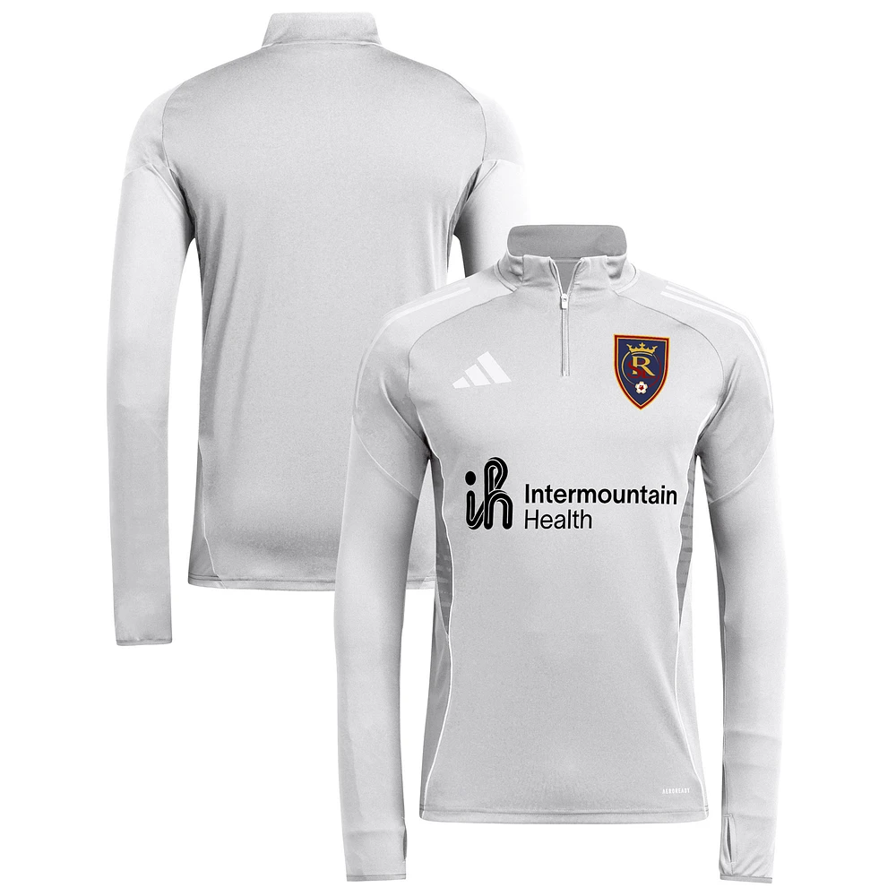 Men's adidas Silver Real Salt Lake 2025 AEROREADY Quarter-Zip Long Sleeve Training Top