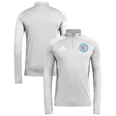 Men's adidas Silver Chicago Fire 2025 AEROREADY Quarter-Zip Long Sleeve Training Top