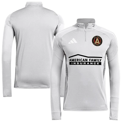 Men's adidas Silver Atlanta United FC 2025 AEROREADY Quarter-Zip Long Sleeve Training Top