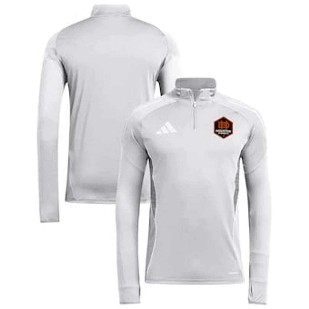 Men's adidas Silver Houston Dynamo FC 2025 AEROREADY Quarter-Zip Long Sleeve Training Top
