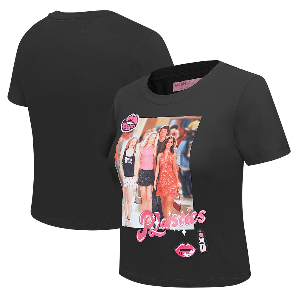 Women's Freeze Max Black Mean Girls Babydoll Cropped T-Shirt