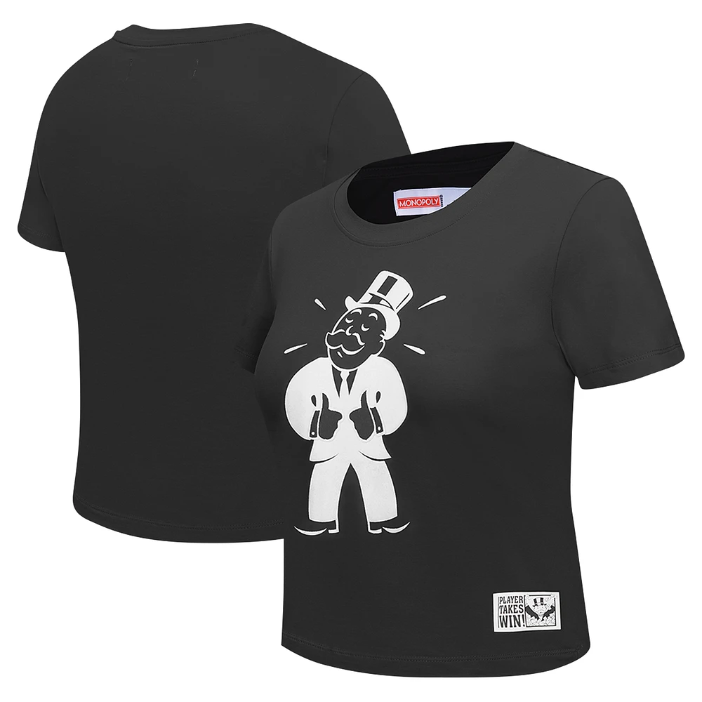 Women's Freeze Max Black Monopoly Babydoll Cropped T-Shirt
