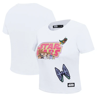 Women's Freeze Max White Star Wars Babydoll Cropped T-Shirt