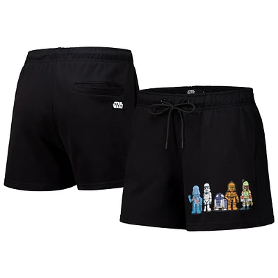 Women's Freeze Max Black Star Wars Cute Characters Fleece Club Shorts