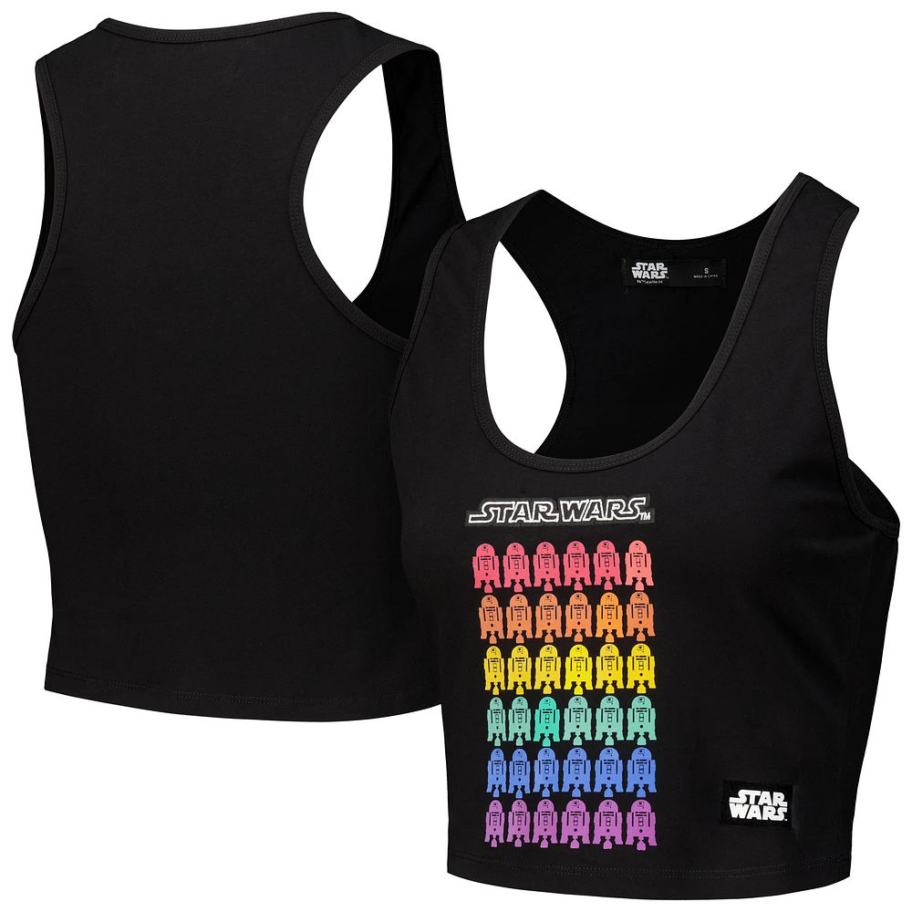 Women's Freeze Max R2-D2 Black Star Wars Rainbow Tri-Blend Tank Top