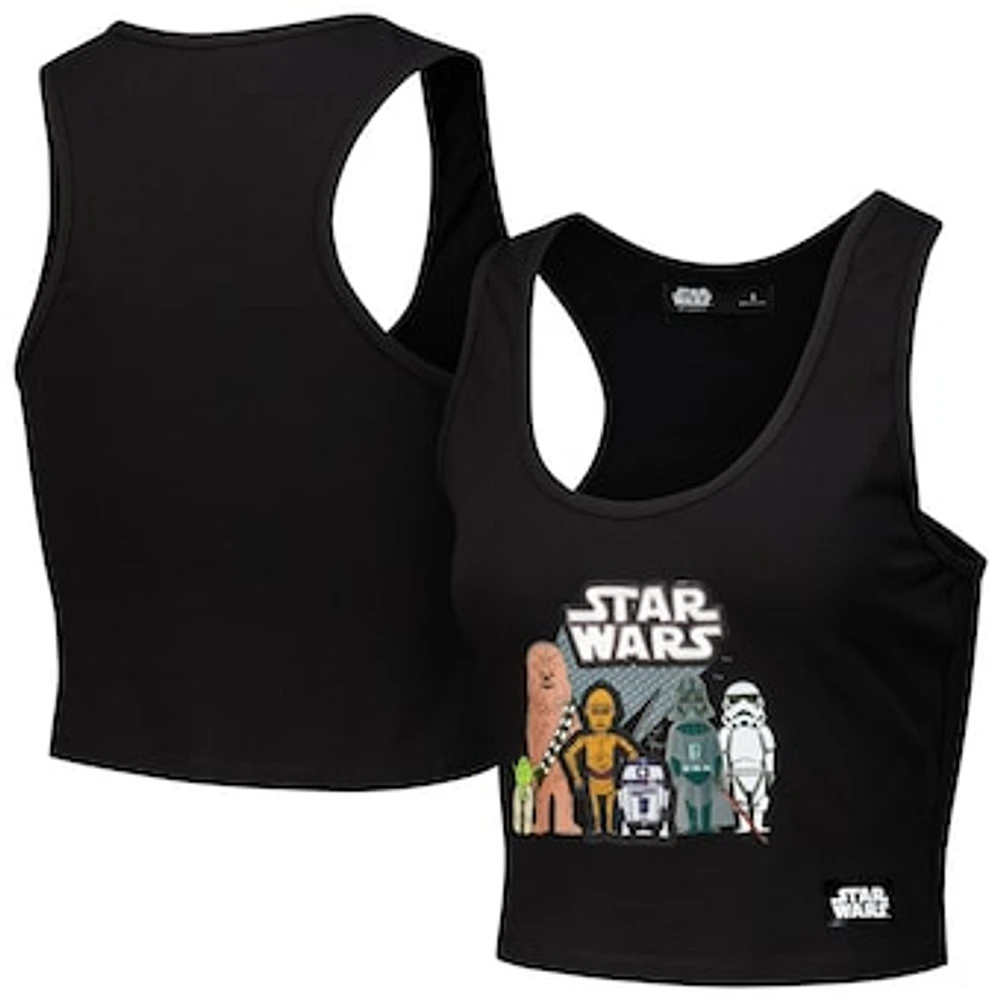 Women's Freeze Max Black Star Wars Chewbacca Tri-Blend Cropped Racerback Tank Top