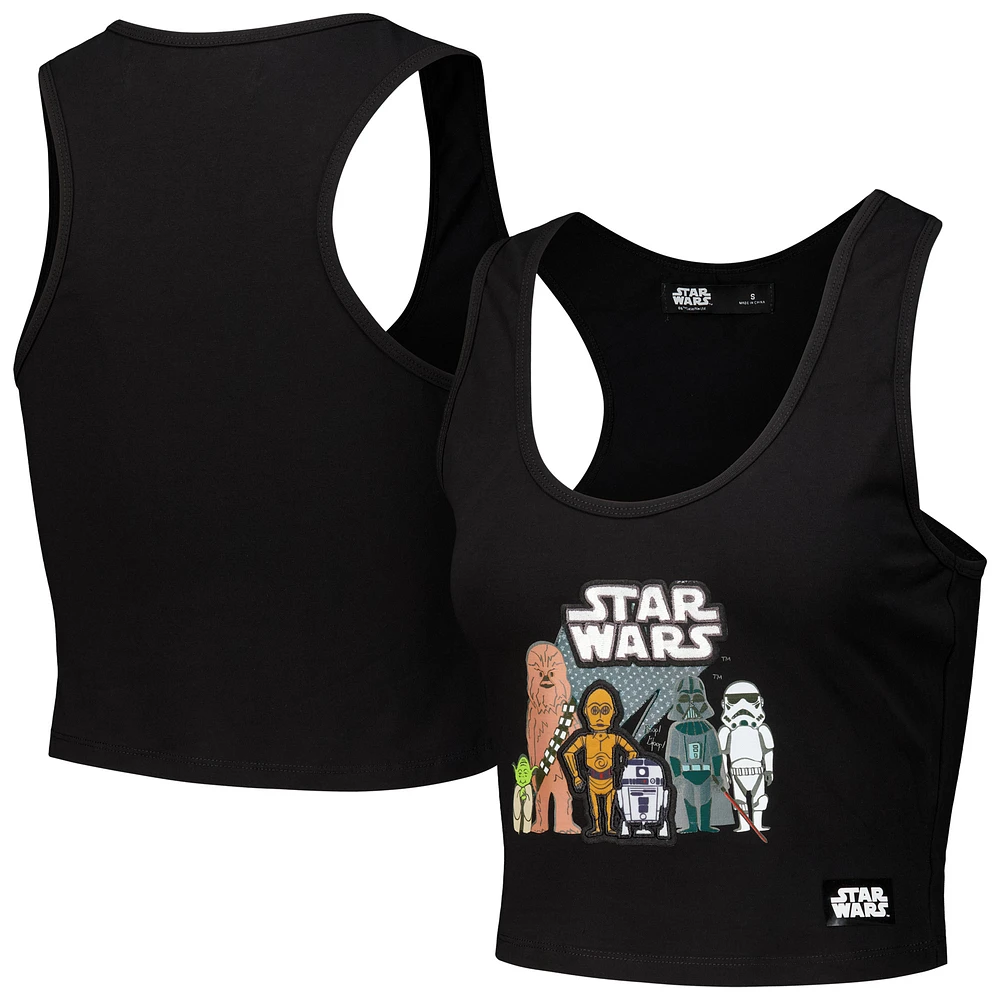 Women's Freeze Max Black Star Wars Chewbacca Tri-Blend Cropped Racerback Tank Top