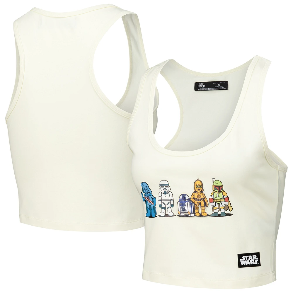 Women's Freeze Max Cream Star Wars Tri-Blend Cropped Racerback Tank Top