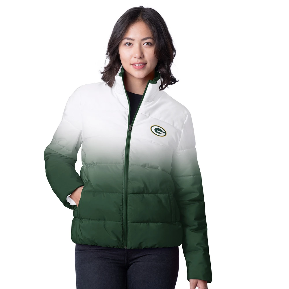 Women's G-III 4Her by Carl Banks Green Bay Packers Overtime Ombre Full-Zip Puffer Jacket