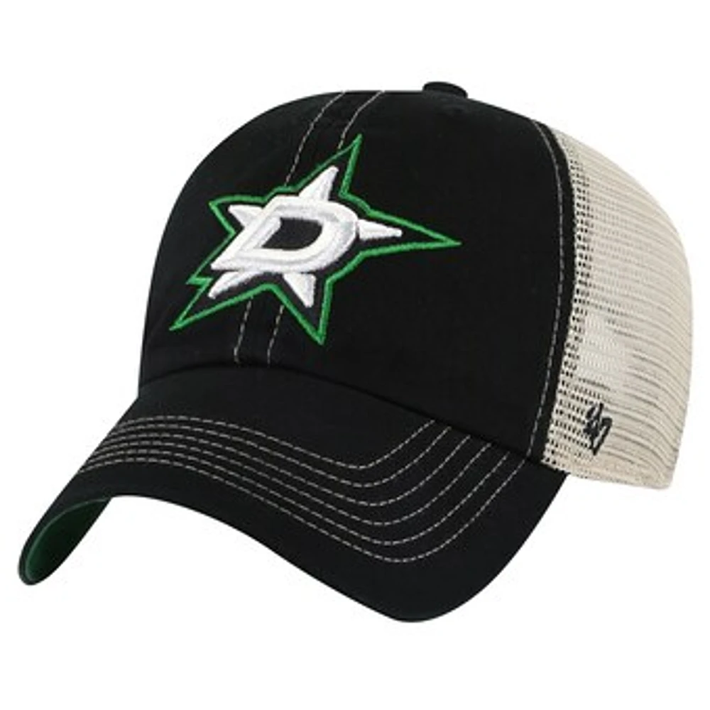 Men's '47 Black/Cream Dallas Stars Core Trawler Clean-Up Trucker Adjustable Hat