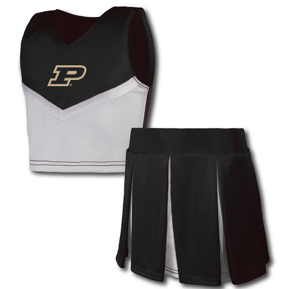 Girls Youth Garb Black Purdue Boilermakers Cheerleader Top & Skirt Set